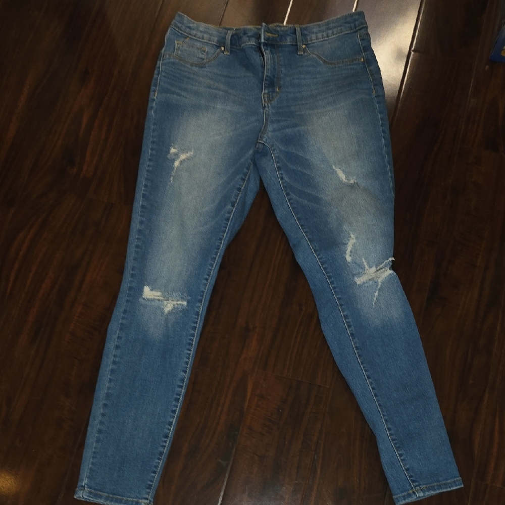 Mossimo From Target Blue High Rise Distressed Jeans